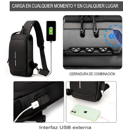 Bolso Maletín Antirrobo Negro