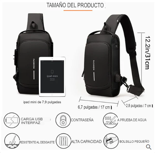 Bolso Maletín Antirrobo Negro