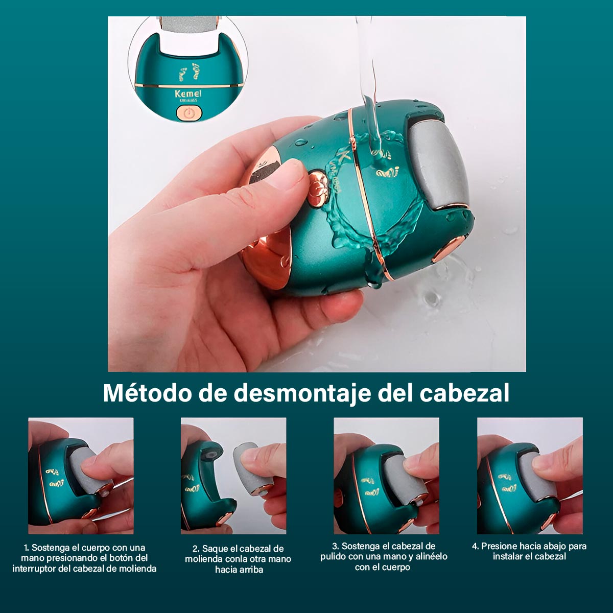 Removedor Eléctrico Callos Pies Exfoliador Piel Recargable KM-6865